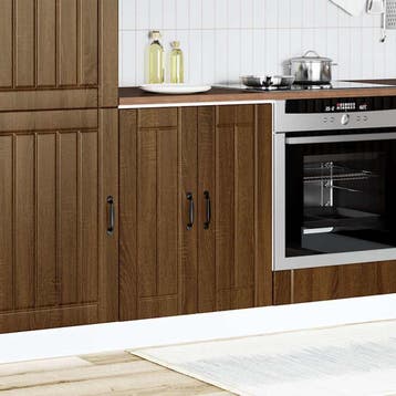 vidaXL Spoelbakonderkast Lucca bewerkt hout bruin eikenkleur, Huis en Inrichting, Verzenden, Nieuw