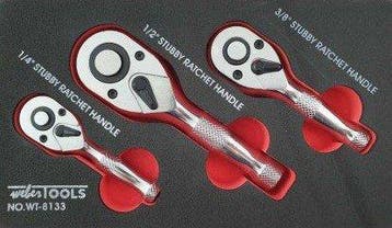Stubby ratel set met Quick Release 1/4, 1/2 & 3/8 - 72-tand, Verzenden, Nieuw