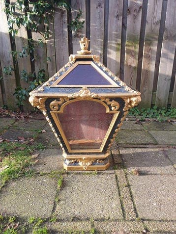 Antiek Relikwie - Hout, Glas, Textiel - 1750-1800 - 70 cm