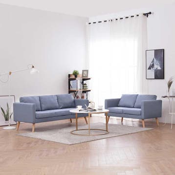 vidaXL bank / zetelstel stof lichtgrijs, Huis en Inrichting, Zetels | Zetels, Verzenden, Nieuw