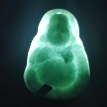 Beeldhouwen van jade Boeddha Bedel - Hoogte: 1 cm - Breedte: