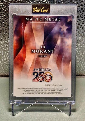 Wild Card Matte Metal Ja Morant True 1/1 Podpisana karta - 1