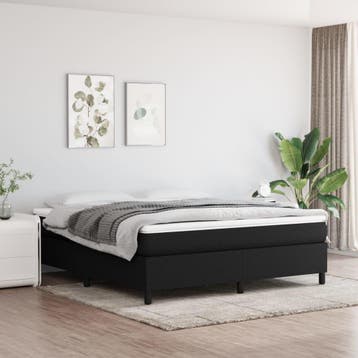 vidaXL Boxspring bed stof zwart 180x200 cm, Verzenden