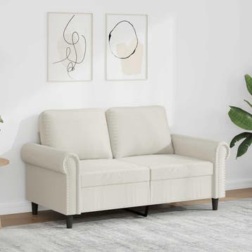 vidaXL Tweezitsbank / zetel 120 cm fluweel crèmekleurig, Verzenden