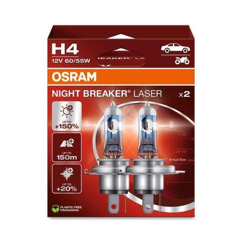 Osram H4 Night Breaker LASER 12V 60/55W Set, Auto diversen, Onderhoudsmiddelen, Ophalen of Verzenden