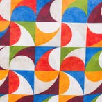 BA169 - Multikleurige geometrische stof – Retro Pop-motief -