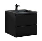 Badkamermeubel Set Angela 60cm Mat Zwart Badmeubel, Verzenden