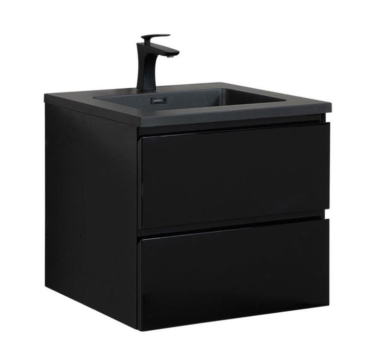 Badkamermeubel Set Angela 60cm Mat Zwart Badmeubel, Maison & Meubles, Salle de bain | Meubles de Salle de bain, Envoi