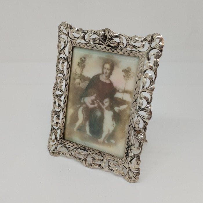 Icône de voyage - La Madone du Chardonneret - Argent, Antiquités & Art, Antiquités | Argent & Or