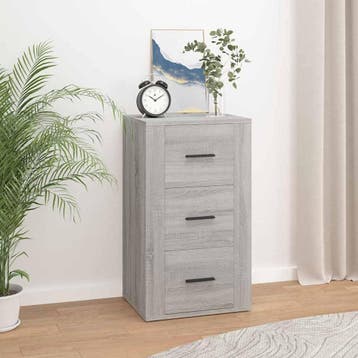 vidaXL Dressoir 40x33x70 cm bewerkt hout grijs sonoma, Verzenden, Nieuw