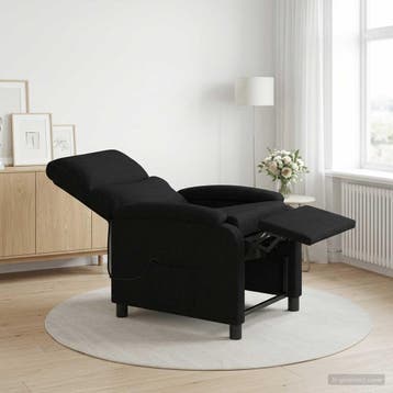 vidaXL Massage Relaxstoel Zwart Stof, Verzenden
