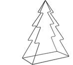 Metalen Frame Kerstboom 3D 35x18x46 cm, Nieuw