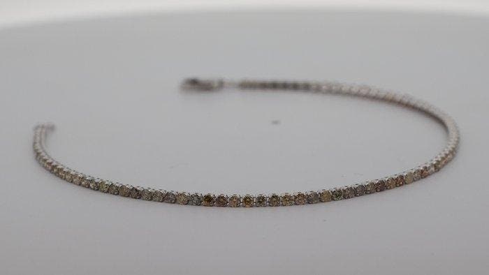 Zonder minimumprijs - Armband - 14 karaat Witgoud - 1.56ct., Handtassen en Accessoires, Armbanden