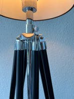 Lampe de table - lampe de table tripode en bois noir avec