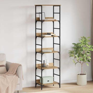 vidaXL Boekenplank 5-laags 50x33x188,5cm Bewerkt hout, Huis en Inrichting, Verzenden, Nieuw