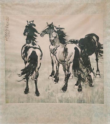 Xu Beihong - Drie paarden - Années 1930