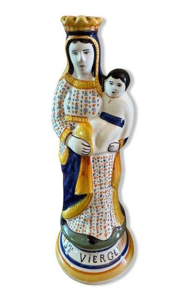 Henriot Quimper - Henriot - sculptuur, Vierge à lenfant -