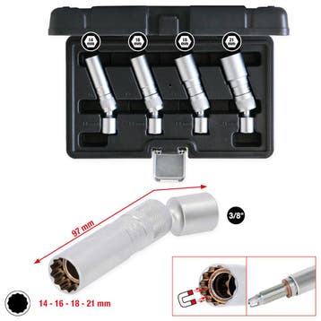 KS Tools 3/8 Magnetische Bougie Doppenset 4-delig, Verzenden, Nieuw