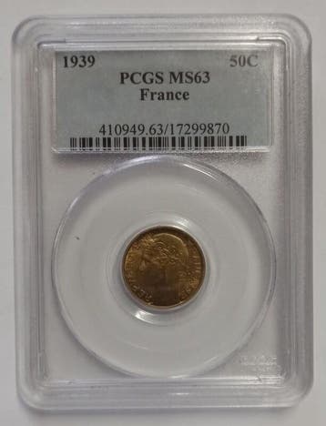 France Frankreich 50 Centimes 1939 Typ Morlon Ms 63, Verzenden, België
