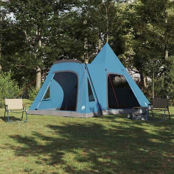 vidaXL Teepee Tent voor 5 Personen met dak Blauw 545 x 450 x, Verzenden
