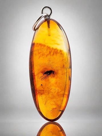 Natuurlijke honingkleurige Baltische amberhanger – elegante