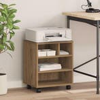 vidaXL Printerstand met opslag artisanaal eikenkleurig 41 x, Verzenden, Nieuw