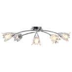 vidaXL Plafondlamp met glazen tulpvormige kappen 5xE14, Huis en Inrichting, Verzenden, Nieuw