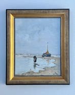 Cor Schaap (1968) - Aangelande bomschuit met vissersvrouw