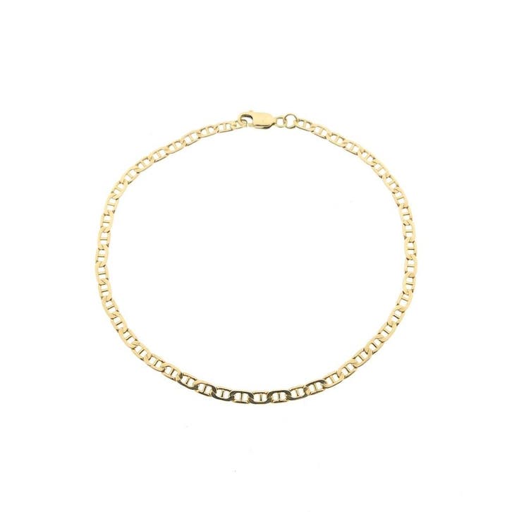 Gouden marineschakel armband (Schakelarmband), Handtassen en Accessoires, Armbanden, Goud, Gebruikt, Goud, Ophalen of Verzenden
