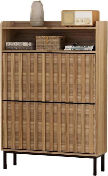 Schoenenkast - Schoenenrek - 117x80x24 cm - Bruin - UEV, Huis en Inrichting, Verzenden, Nieuw