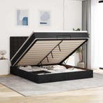 vidaXL Ottoman bed met matrassen 200x200cm stof zwart, Verzenden
