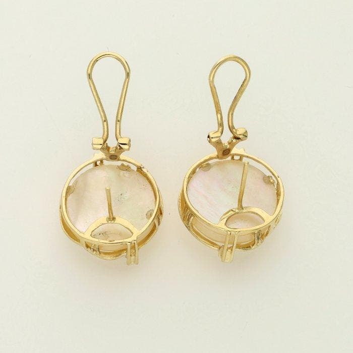 Oorbellen - 14 karaat Geel goud - Knoop parels, Handtassen en Accessoires, Oorbellen