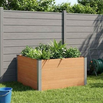 vidaXL Verhoogde plantenbak Bruin 100 x 100 x 54 cm WPC en, Verzenden