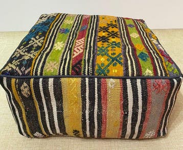 Kelim Poef - Kelim - 48 cm - 48 cm