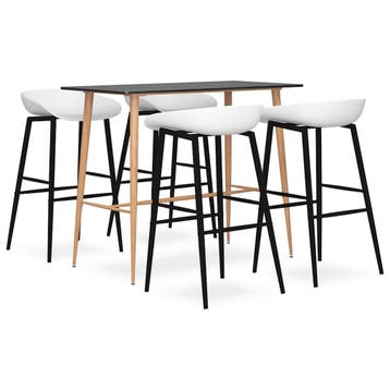 vidaXL 5-delige Barset zwart en wit, Verzenden