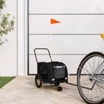 vidaXL Hondenfietstrailer oxford stof en ijzer zwart, Verzenden