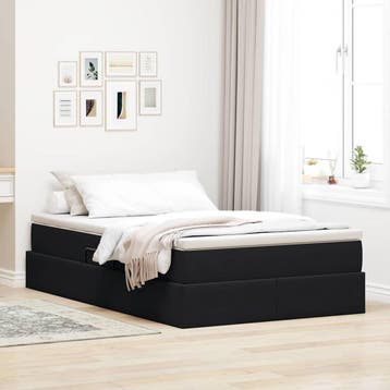 vidaXL Opbergbed met matras met matras Zwart 120 x 200 cm, Verzenden