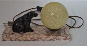 Lampe - Marbre et Régule, Antiek en Kunst