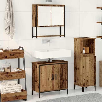 vidaXL Badkamermeubel Set 2 st Bruin 60 x 30 x 60 cm Bewerkt, Verzenden