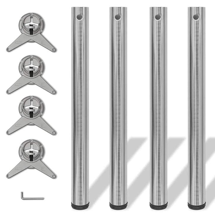 vidaXL Tafelpoten in hoogte verstelbaar geborsteld nikkel, Maison & Meubles, Pièces pour table, Envoi