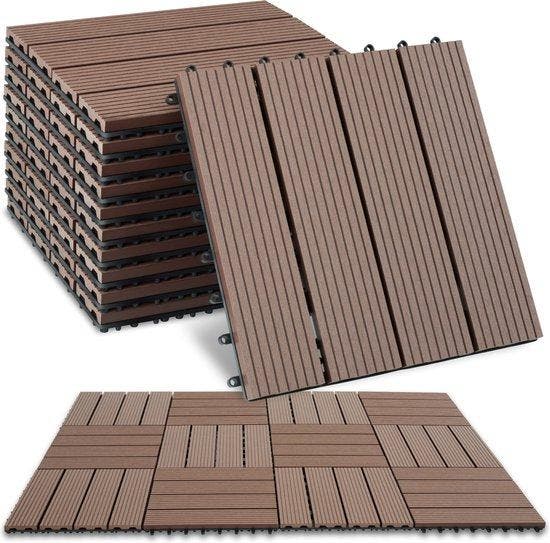 2dekans | tectake® WPC houten tegels - Houtlook tegels -, Tuin en Terras, Bloempotten, Ophalen of Verzenden
