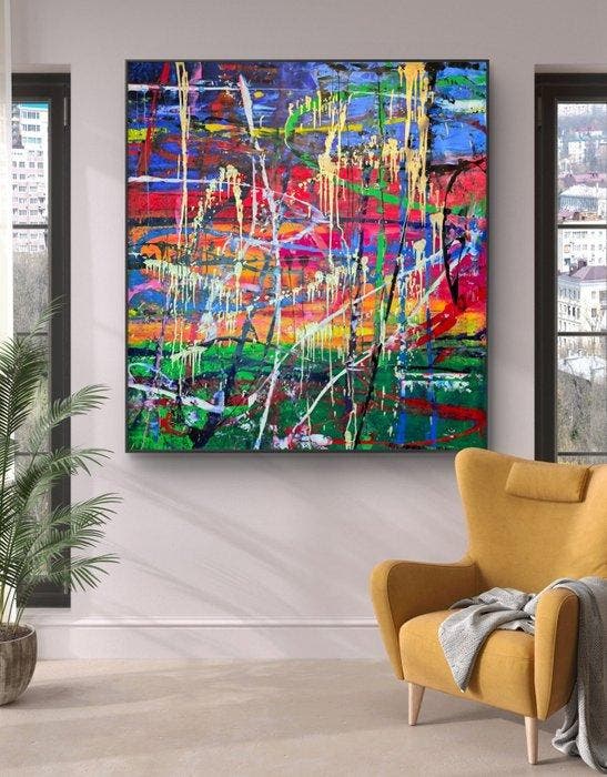 Micha Lenartowicz - Abstract Composition - XXL, Antiquités & Art, Art | Peinture | Moderne