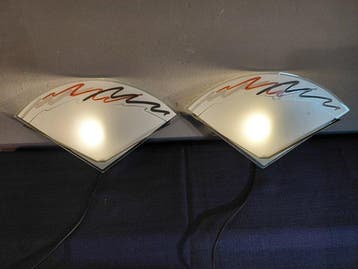 Massive - Lampe murale (2) - Verre, Métal - Deux appliques, Antiquités & Art