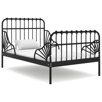 vidaXL Bedframe verlengbaar metaal zwart 80x130/200 cm, Huis en Inrichting, Verzenden, Nieuw
