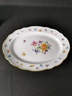Meissen - Fiori e insetti - Piatto ovale L.39x28,5cm -, Antiek en Kunst, Antiek | Glaswerk en Kristal