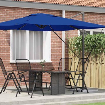 vidaXL Roma Parasol Blauw 286 x 284 x 265 cm Aluminium en, Verzenden