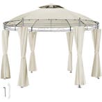 tectake Tuinpaviljoen Siana Ø 3.5m - crème, Verzenden, Nieuw