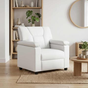 vidaXL bank / zetel Wit 91 x 85 x 93 cm Kunstleer, Maison & Meubles, Verzenden