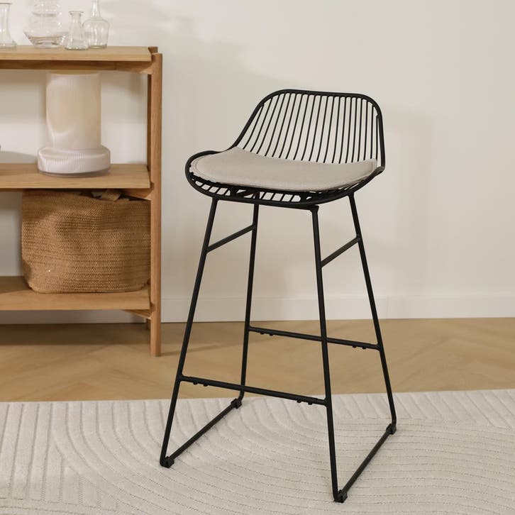 Pleun metalen barkruk zwart | met zitkussen, Maison & Meubles, Tabourets de bar, Envoi