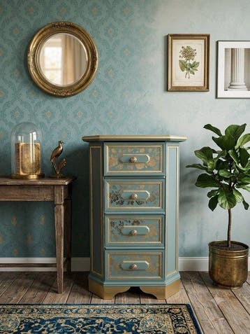 Kast op een standaard - Hout, IJzer